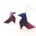Galaxy Origami earrings Ombre silk Modern jewelry OOAK by Jye, Hand-made in France