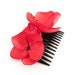 Peigne à cheveux Coquelicots rouge et cristal Swarovski noir (réservé)