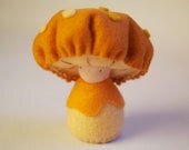 Eco-Friendly natural wool felt stuffed mushroom doll / Ollie