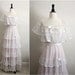 Reserved//70's Senorita Ruffle Wedding Dress. Mexican Boho Maxi Peasant Dress. Size Medium