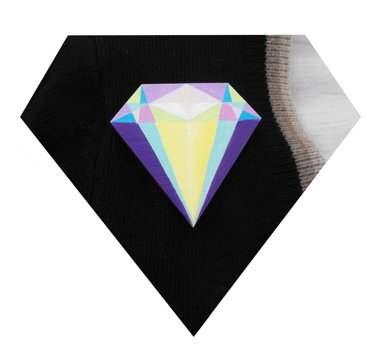 Geometric Brooch Neon 'Diamond'