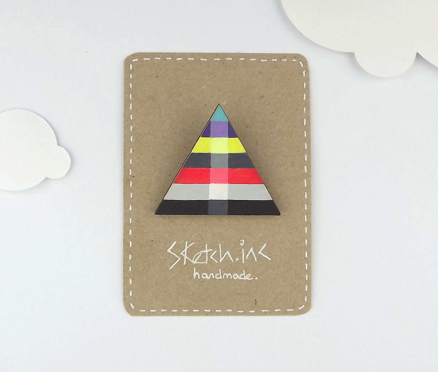 Geometric Brooch Triangle - Pyramid