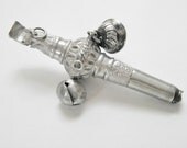 Antique Victorian Sterling Baby Rattle Whistle Pendant