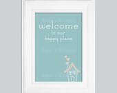 Printable Subway Art Home Decor Wall Art Print- Welcome to our Happy Place