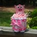 Small one layer Pink Pig Diaper Cake - Baby Shower gift /Centerpiece- Piggy