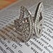 Vintage Stunning Pave Rhinestone Butterfly Cocktail Ring SIZE 13