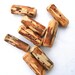 Toggle buttons - chunky set of 8 wood buttons with 2 holes - 1 1/2" 4cm long - needlecraft supply