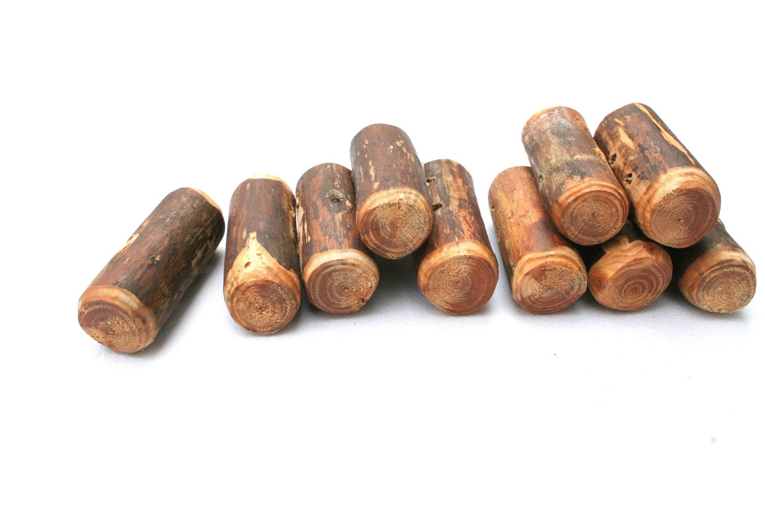 Toggle buttons - chunky set of 10 wood toggle buttons with 2 holes - 1 1/2" - needlecraft supply
