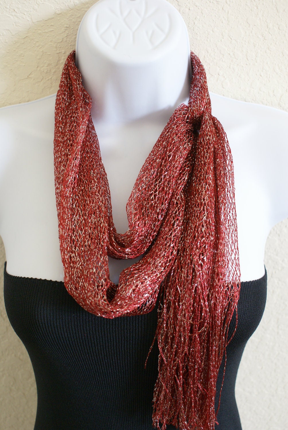 Multipurpose Shiny maroon white silver color scarf belt bustier top and shawl