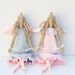Two Angel Princess dolls - cloth doll pink blue,art doll stuffed doll softie plush- birthday and Easter gift for girl