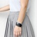 Unique Leather Cuff, black gray, leather forms