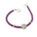 Pink Bracelet Turquoise Gemstone Jewellery Sterling Silver Jewelry Fuschia Magenta Flower Layer Stack Thin Skinny Fashion B-287 288