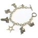 Western Bracelet Silver Jewelry Charm Jewellery Unique Everyday Texas Gun Star Boots Saddle Longhorn Chain B-291