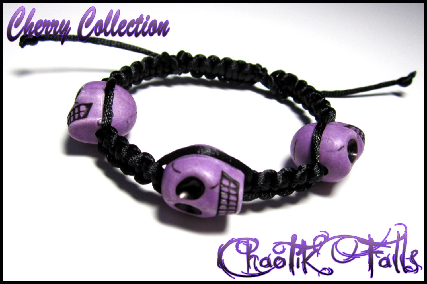 Purple Skull Bead Bracelet