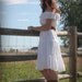 Vintage 1970's 80's Off the Shoulder Mexican Wedding Dress Boho Peasant M/L