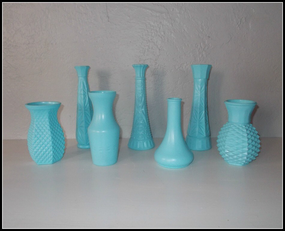RESERVED for RYANN - Upcycled Milk Glass Vases - Set of 20 Colorful vases
