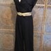 Vintage Bell Bottom Jumpsuit-Black Velour & Cream Satin Hooded Jumpsuit-Byer Too-Disco Diva-Circa 1970s
