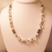 Faceted Clear and Pale Pink Crystals with White Pearls Necklace