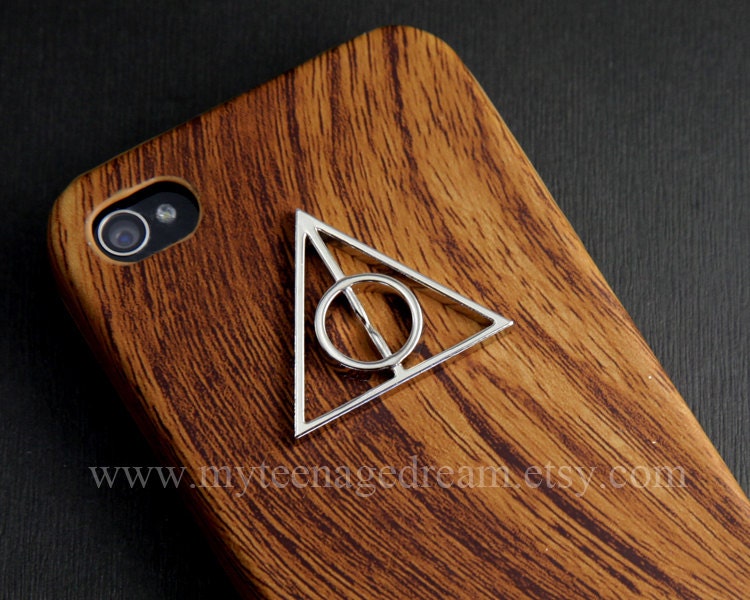 Iphone 4 Case, iphone 4s case, Deathly Hallows, harry potter Iphone Case, brown wood Hard Case