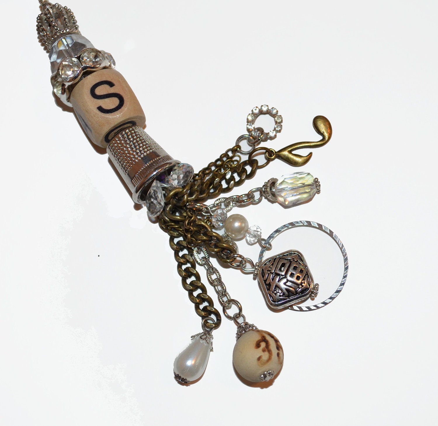 Ceiling Fan Light Pull OOAK Hand-Made Exquisite Steampunk Industrial Chic