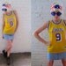 90's LA LAKERS Yellow Mesh Basketball Sporty Hip Hop Grunge Jersey Top