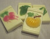 Vintage Garden Seed Packet Soaps in Beet, Pumpkin, English Peas and Corn
