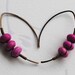 Dyed Purple Howlite Gemstone Antique Bronze Plated Wire Hoop Earrings