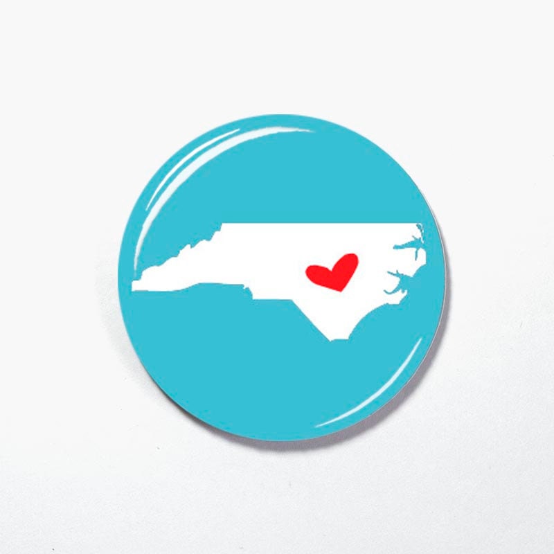 North Carolina Pin Back Button, Pendant, Interchangeable Magnetic Necklace Toppers