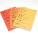 Autumn Greeting Cards, Fall Colors, Handwritten Calligraphy Design, Modern Typography, Red, Orange, Yellow, Set of 3