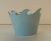 Nautical Cupcake Wrappers Pastel Blue Waves