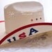 Vintage Cowboy Hat White With USA Embroidered On The Side