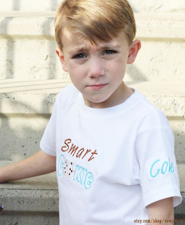 Smart Cookie T-shirt personalized for your child by Sew Jewell