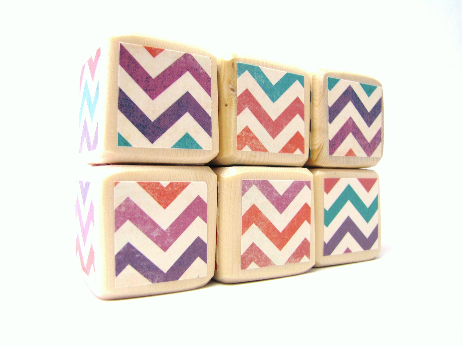 Modern Baby Toy. Baby Shower Decoration. CHEVRON. Baby Blocks. Developmental, Geometric Pattern.