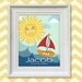 Sailboat Art Print, Personalized Chidrens Wall Art  - 11x14 Baby Room Decor