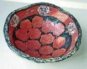 ceramic pottery rose bowl home decor
