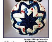 KIT - Quilted Keepsake Ornaments - Blue Rose Bouquet Design - Kit Includes PDF Download Tutorial