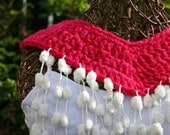 Crochet Collar in Pink and White with Sequins by JennisCrochet