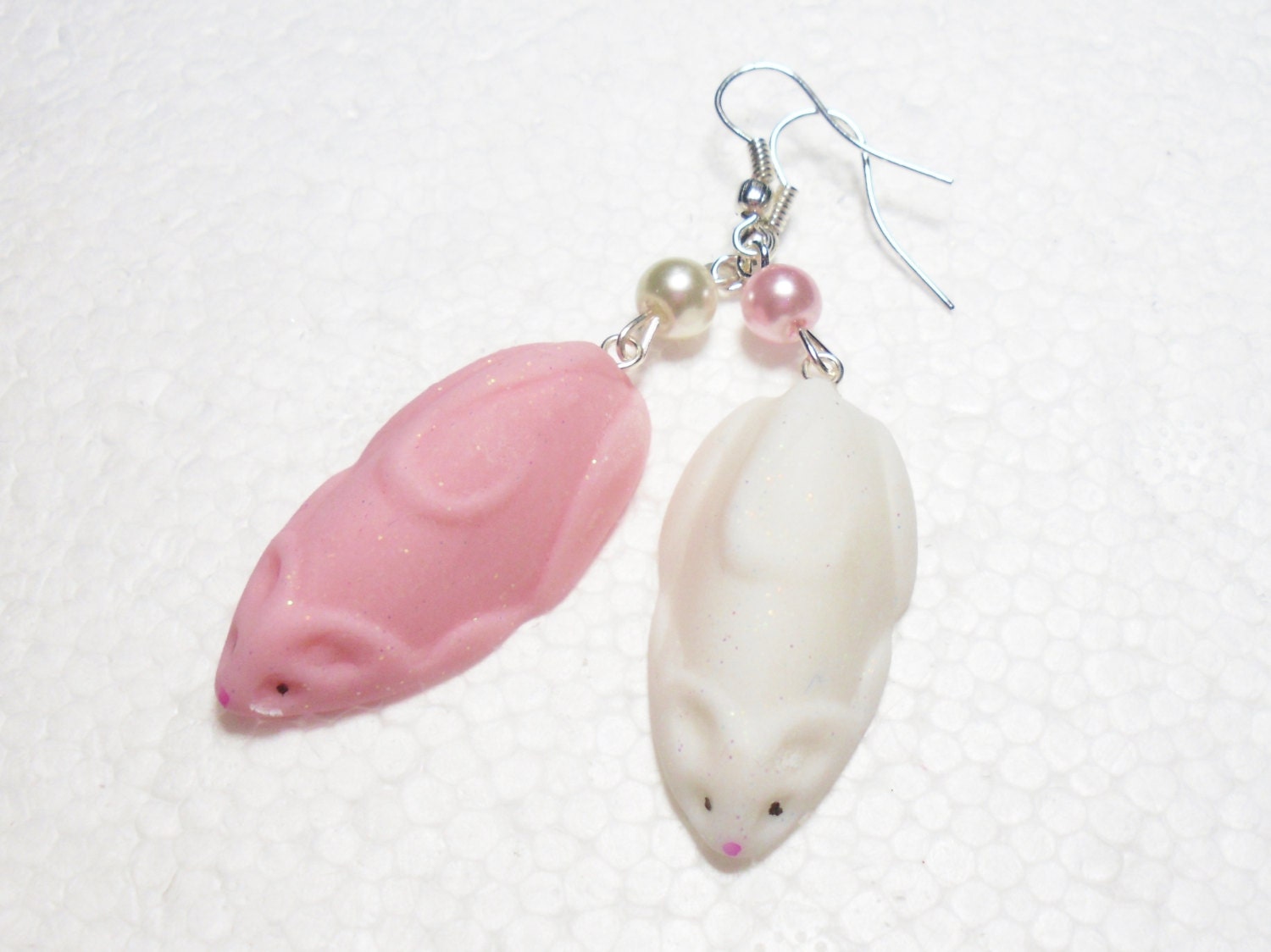 Sugar Mice Earrings. Polymer Clay.