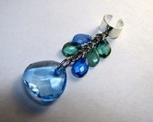 Blue and Green Drop Ear Cuff