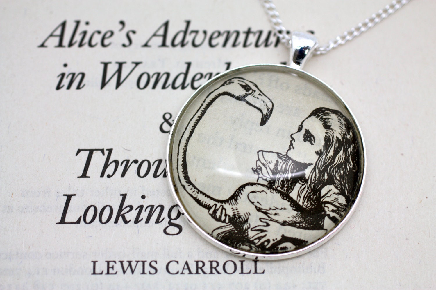 Wonderland Croquet - Alice in Wonderland Illustration Necklace