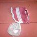 Vintage Gingham Baby Bonnet Red White Button Back Summer Cottage Chic TREASURY ITEM