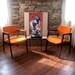 1960s MID MOD Chairs Burnt Orange Danish Modern Style Side, Desk, Accent, Dining Armchair Walnut Teak Wood Mid Century Modern Furniture