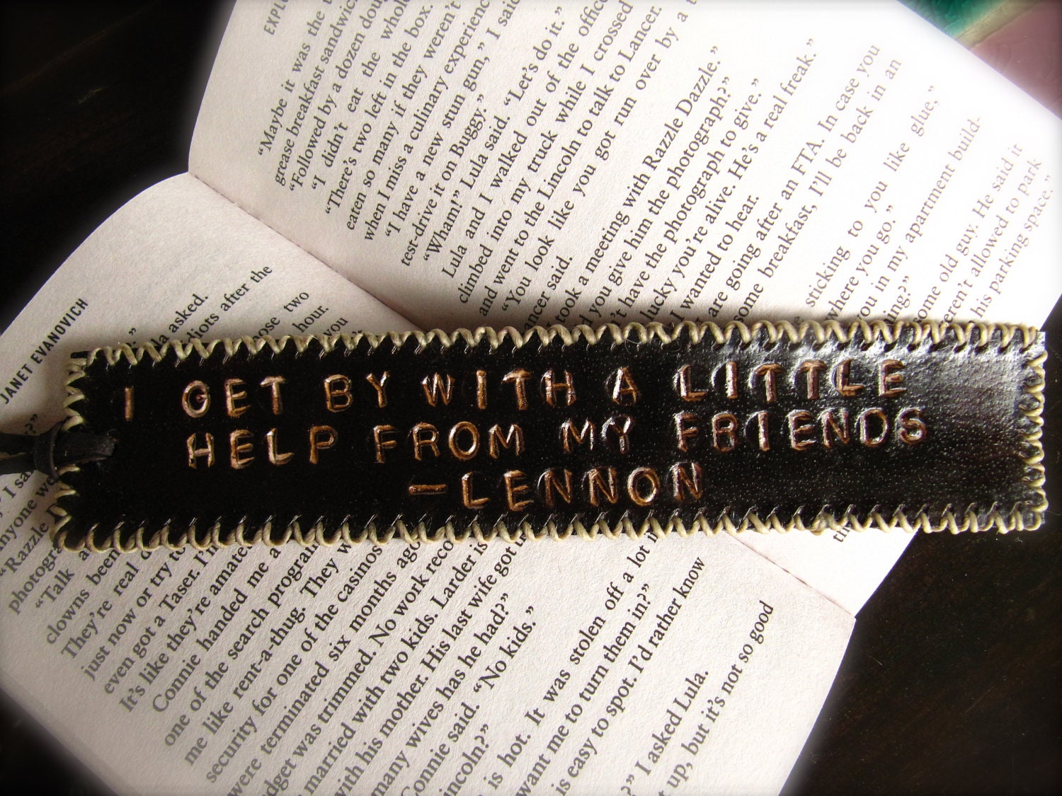 RESERVED LISTING for Shari - 4 Custom Stamped Leather Key Chains