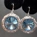 Aquamarine earrings -  Swarovski -  Rivoli - Crystal Earrings - March Birthday - gift -