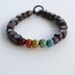 Unisex bracelet - Men's bracelet - rainbow bracelet - wood and resin beads for men or women gay pride