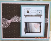 Handcrafted Baby Birth Announcement, Shower Card