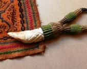 Carved Bone Necklace/Macrame/Men's Necklace/Men's jewelry/Peruvian Artisan Necklace/Animal Spirit
