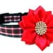 Holiday Dog Collar Chirstmas Dog Collar Plaid Red and Green Dog Collar 1"
