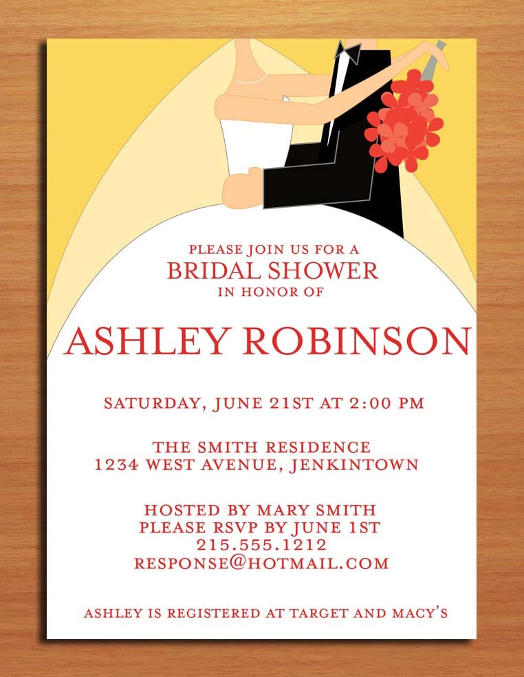 Wedding Couple Bridal Shower Customized Printable Invitations / DIY