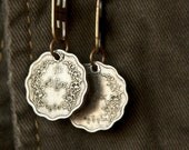 Coin Earrings - Tribal Brown Silver Mixed Metal Dangling Global Fashion Jewelry Under 25 for Her